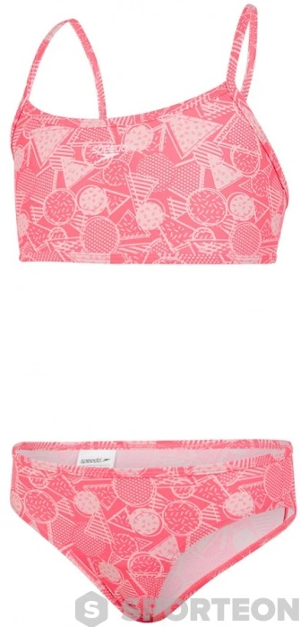 Speedo DazzleGeo Allover X Back 2 Piece Girl Phoenix Red/Powder Blush 3 Speedo DazzleGeo Allover X Back 2 Piece Girl Phoenix Red/Powder Blush