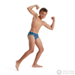 Speedo Digi Allover 6.5cm Brief Boy Black/Lava Red/Neon Absinthe/Blue -Swimming Equipment Store speedo digi allover 6 5cm brief boy black lava red neon absinthe blue original 2