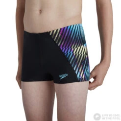 Speedo Digital Panel Aquashort Boy Black/Blue Jewel/Surge Yellow -Swimming Equipment Store speedo digital panel aquashort boy black blue jewel surge yellow original 6