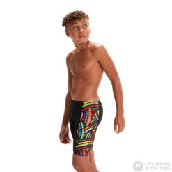 Speedo Digital Panel Jammer Boy Black/Volcanic Orange/Green/Yellow -Swimming Equipment Store speedo digital panel jammer boy black volcanic orange green yellow original 2
