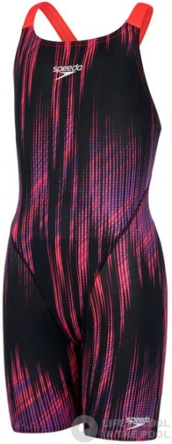 Speedo Fastskin Endurance+ Openback Kneeskin Girl Black/Phoenix Red/Violet