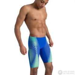 Speedo Fastskin LZR Pure Valor Jammer Blue Flame/Hypersonic Blue/Zest Green -Swimming Equipment Store speedo fastskin lzr pure valor jammer blue flame hypersonic blue zest green original 4