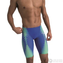 Speedo Fastskin LZR Pure Valor Jammer Blue Flame/Hypersonic Blue/Zest Green -Swimming Equipment Store speedo fastskin lzr pure valor jammer blue flame hypersonic blue zest green original 5