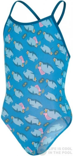 Speedo Flipper Phone Allover VBack Girl Pool/Light Adriatic/Teal/Yellow