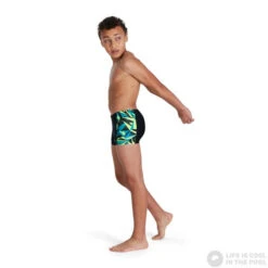 Speedo Hyper Boom Panel Aquashort Boy Black/Pool/Bright Zest -Swimming Equipment Store speedo hyper boom panel aquashort boy black pool bright zest original 2