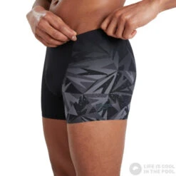 Speedo Hyper Boom Placement V-Cut Aquashort Black/Oxid Grey -Swimming Equipment Store speedo hyper boom placement v cut aquashort black oxid grey original 5