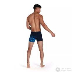 Speedo Hyper Boom V-Cut Aquashort True Navy/Blue Flame/Pool -Swimming Equipment Store speedo hyper boom v cut aquashort true navy blue flame pool original 3