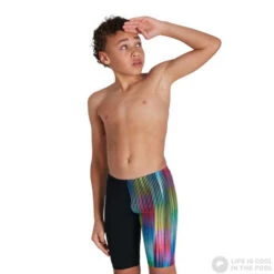Speedo HyperChromatic ALV Jammer Boy Black/Phoenix Red/Fake Green/Fluo Yellow -Swimming Equipment Store speedo hyperchromatic alv jammer boy black phoenix red fake green fluo yellow original 4