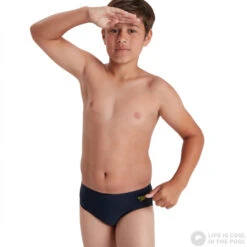 Speedo Logo 6.5cm Brief Boy Navy/Atomic Lime 13 Speedo Logo 6.5cm Brief Boy Navy/Atomic Lime -Swimming Equipment Store speedo logo 6 5cm brief boy navy atomic lime original 4