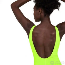 Speedo Logo Deep U-Back 1 Piece Fluo Yellow/Black -Swimming Equipment Store speedo logo deep u back 1 piece fluo yellow black original 6