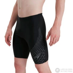 Speedo Medley Logo Jammer Black/Ardesia -Swimming Equipment Store speedo medley logo jammer black ardesia original 4