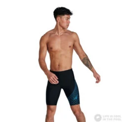 Speedo Medley Logo Jammer Black/Pool -Swimming Equipment Store speedo medley logo jammer black pool original 3