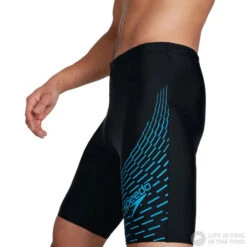 Speedo Medley Logo Jammer Black/Pool -Swimming Equipment Store speedo medley logo jammer black pool original 4