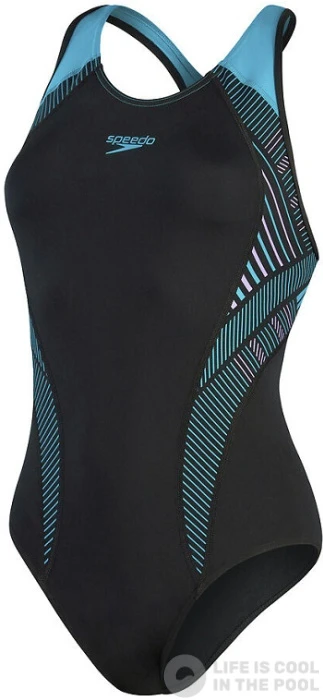 Speedo Placement Laneback Black/Aquarium/Miami Lilac 3 Speedo Placement Laneback Black/Aquarium/Miami Lilac