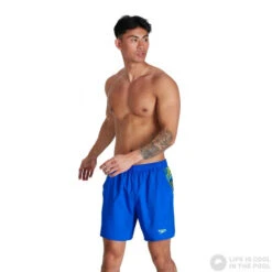 Speedo Sport Panel 16 Watershort Blue Flame/Bright Zest/Black -Swimming Equipment Store speedo sport panel 16 watershort blue flame bright zest black original 4