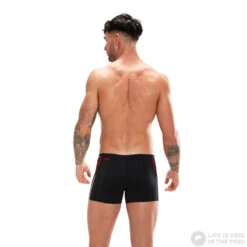 Speedo Tech Panel Aquashort Black/Fed Red/White -Swimming Equipment Store speedo tech panel aquashort black fed red white original 3