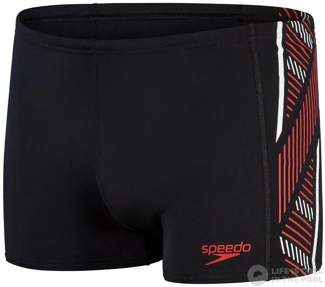 Speedo Tech Panel Aquashort Black/Fed Red/White
