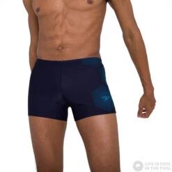 Speedo Tech Placement Aquashort Boy True Navy/Pool -Swimming Equipment Store speedo tech placement aquashort boy true navy pool original 4