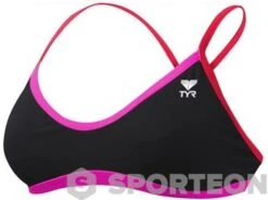 Tyr Solid Brites Crosscutfit Bikini Top Black/Pink/Red