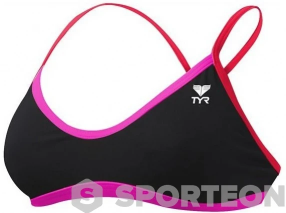 Tyr Solid Brites Crosscutfit Bikini Top Black/Pink/Red 3 Tyr Solid Brites Crosscutfit Bikini Top Black/Pink/Red